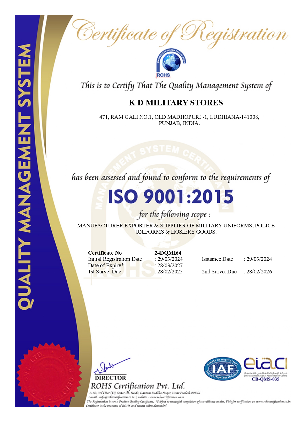 ISO Certificate Preview